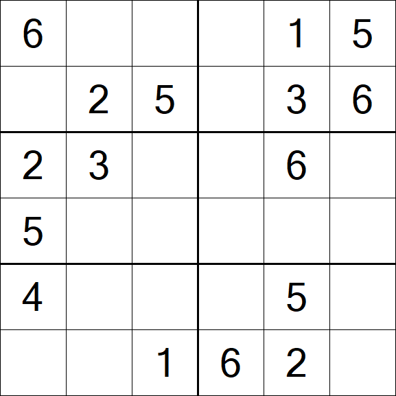 Sudoku 6x6 - Einfach