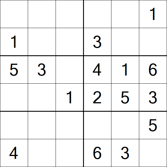 Sudoku 6x6 - Easy