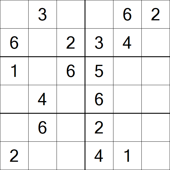 Sudoku 6x6 - Easy