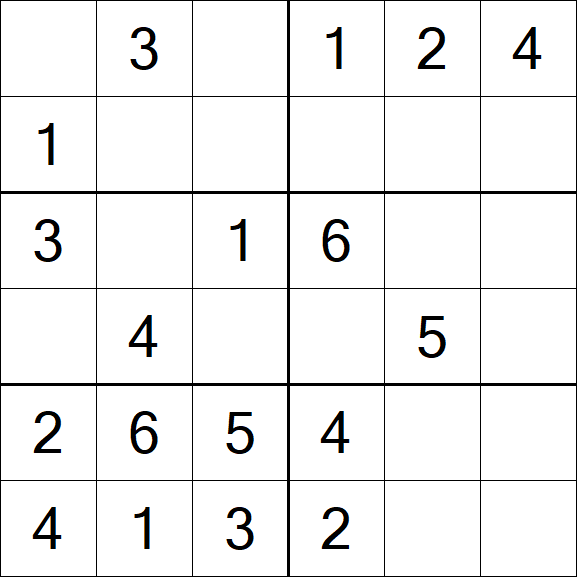 Sudoku 6x6 - Easy