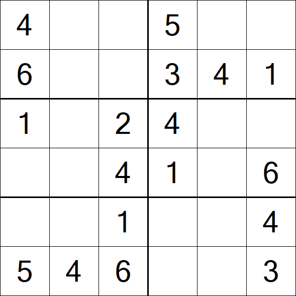 Sudoku 6x6 - Easy