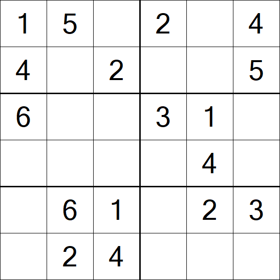 Sudoku 6x6 - Easy