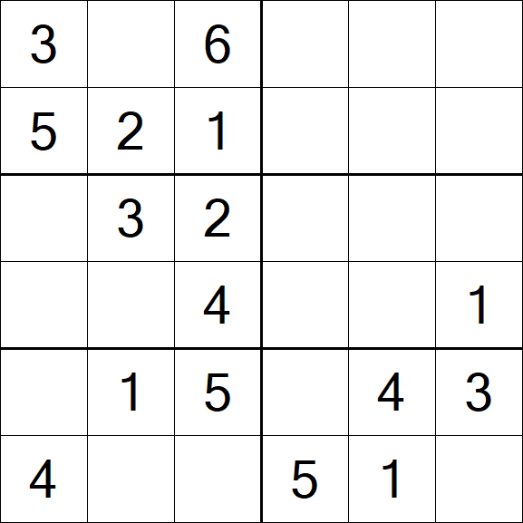 Sudoku 6x6 - Easy