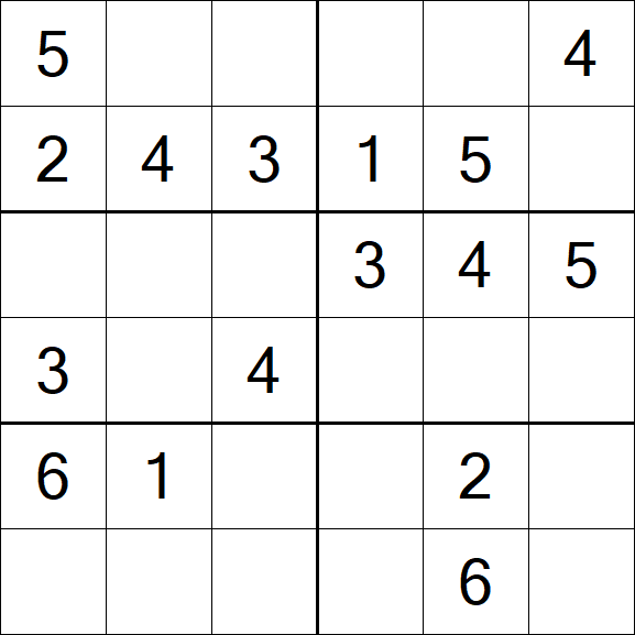 Sudoku 6x6 - Simple