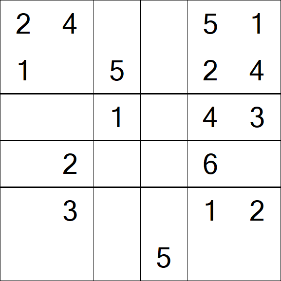 Sudoku 6x6 - Easy