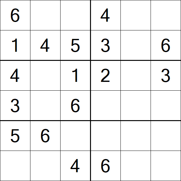 Sudoku 6x6 - Easy