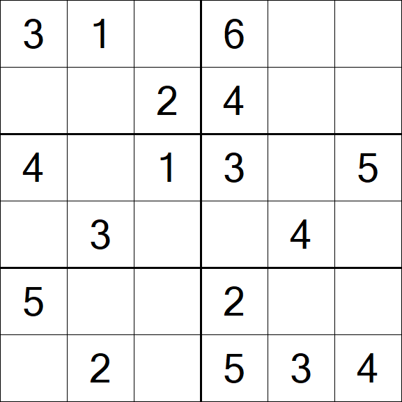 Sudoku 6x6 - Easy