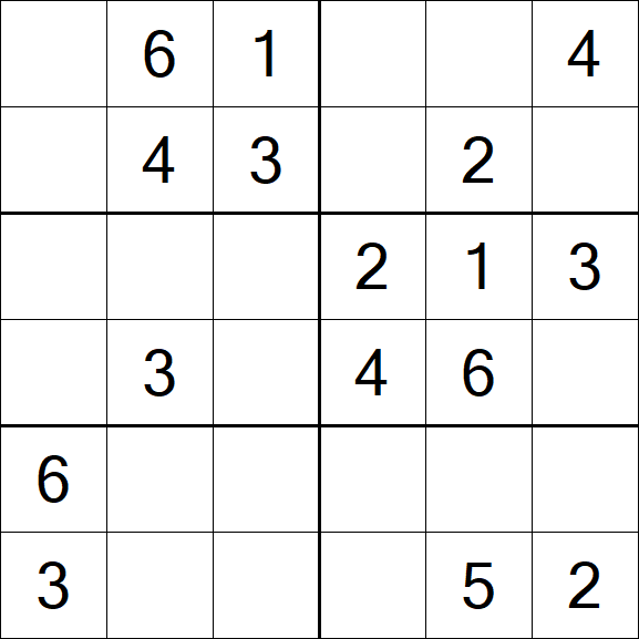 Sudoku 6x6 - Einfach