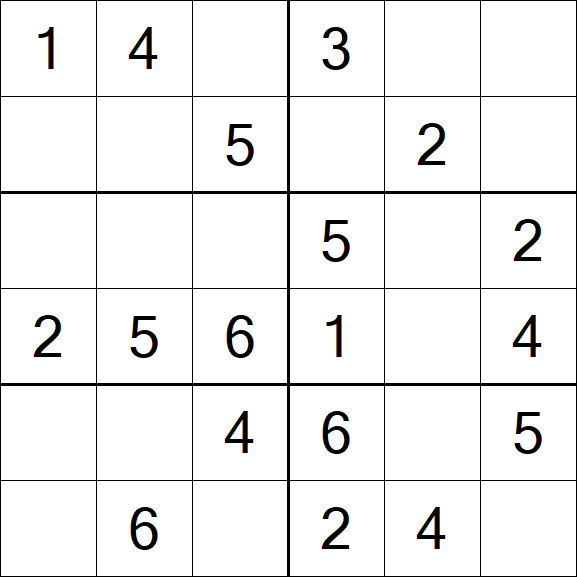 Sudoku 6x6 - Fácil