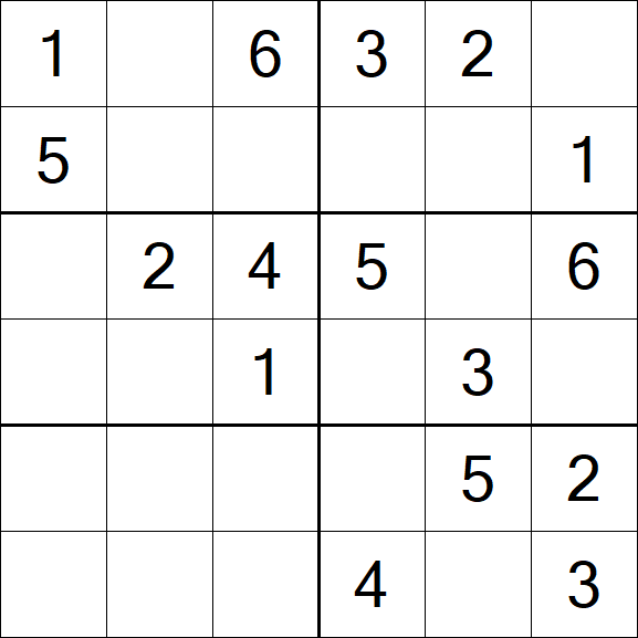 Sudoku 6x6 - Fácil