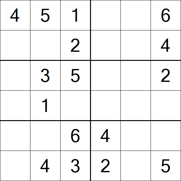 Sudoku 6x6 - Fácil