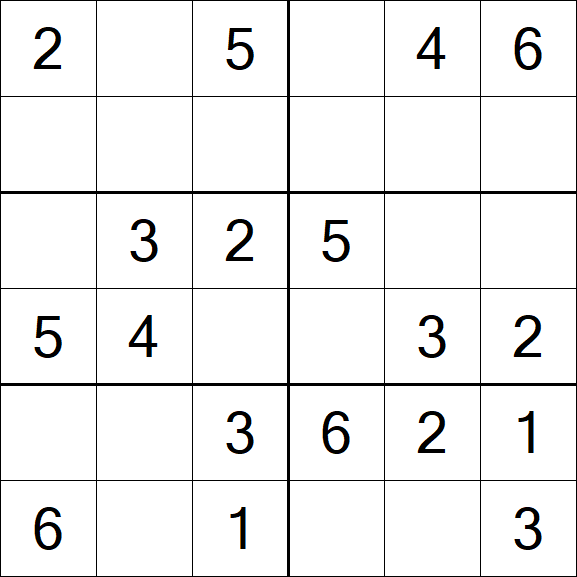 Sudoku 6x6 - Einfach