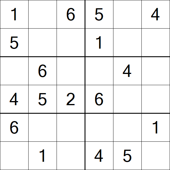Sudoku 6x6 - Easy