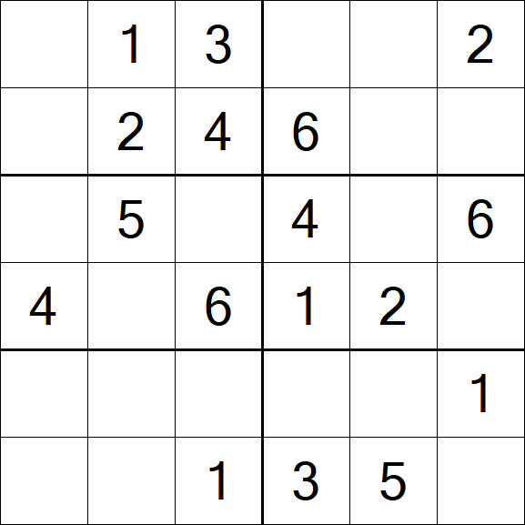 Sudoku 6x6 - Easy