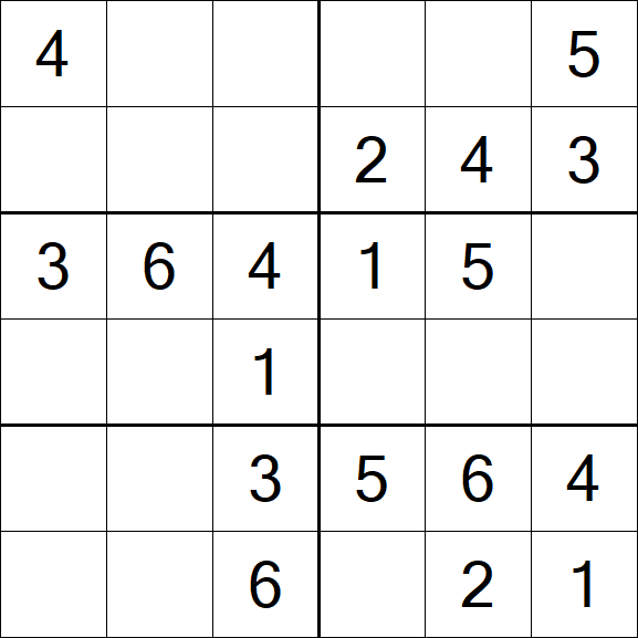 Sudoku 6x6 - Easy