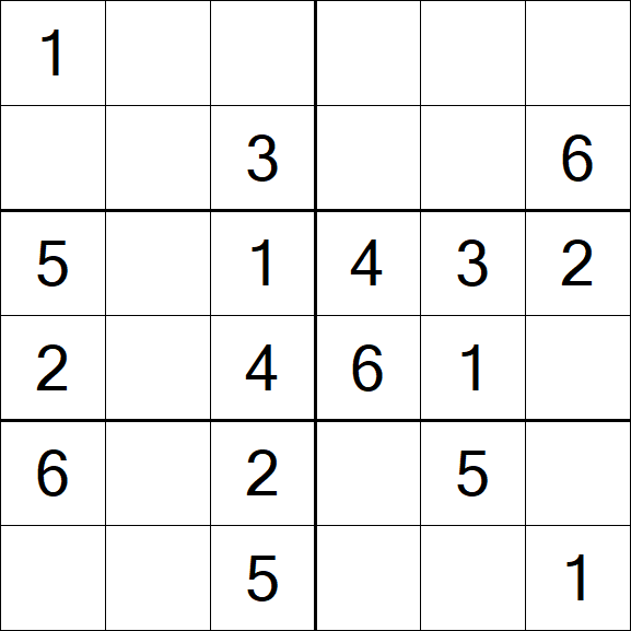 Sudoku 6x6 - Simple