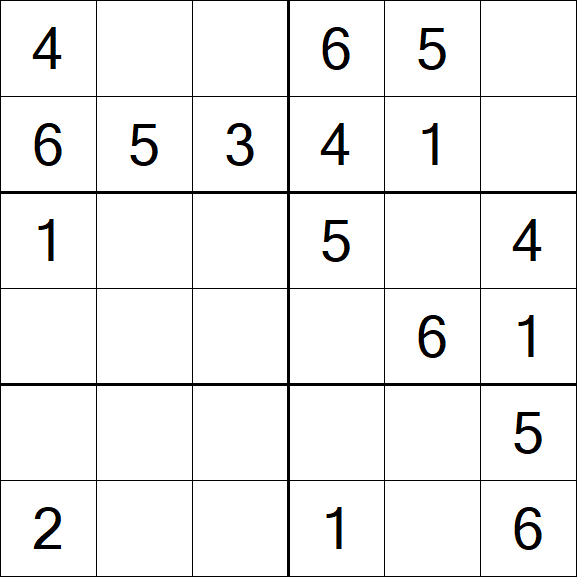 Sudoku 6x6 - Easy