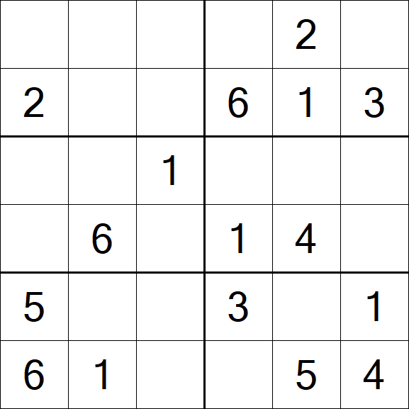 Sudoku 6x6 - Easy