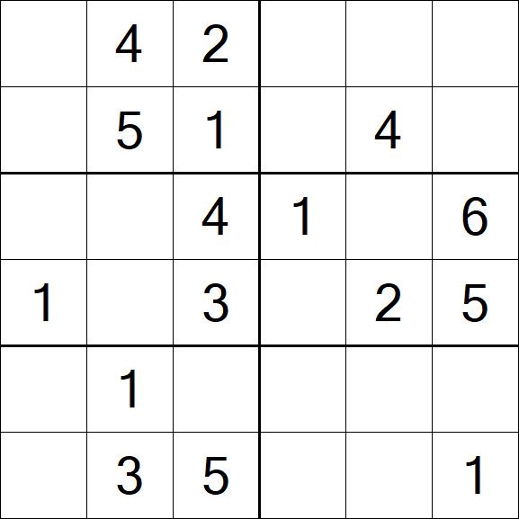 Sudoku 6x6 - Easy