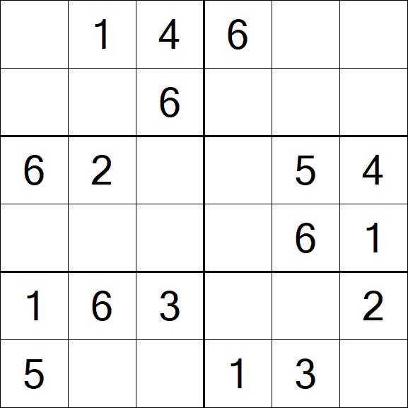Sudoku 6x6 - Simple