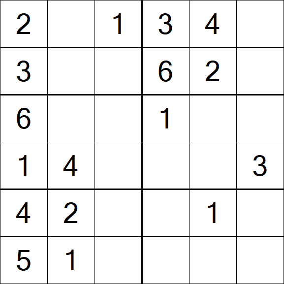 Sudoku 6x6 - Easy