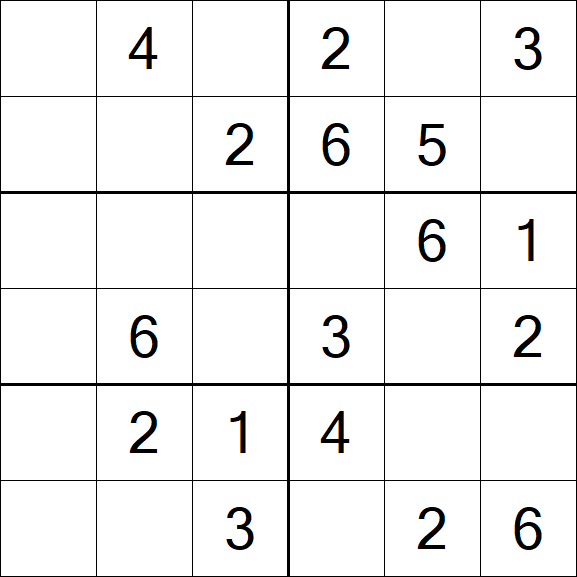 Sudoku 6x6 - Easy