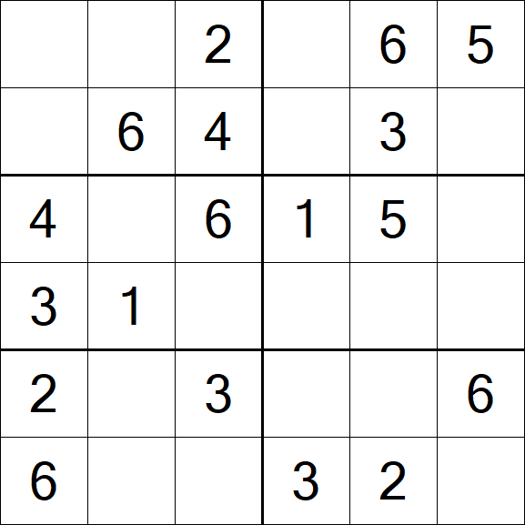 Sudoku 6x6 - Easy