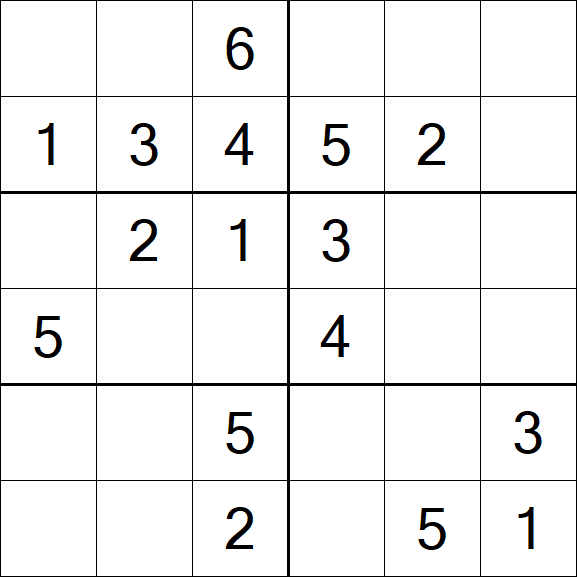 Sudoku 6x6 - Easy
