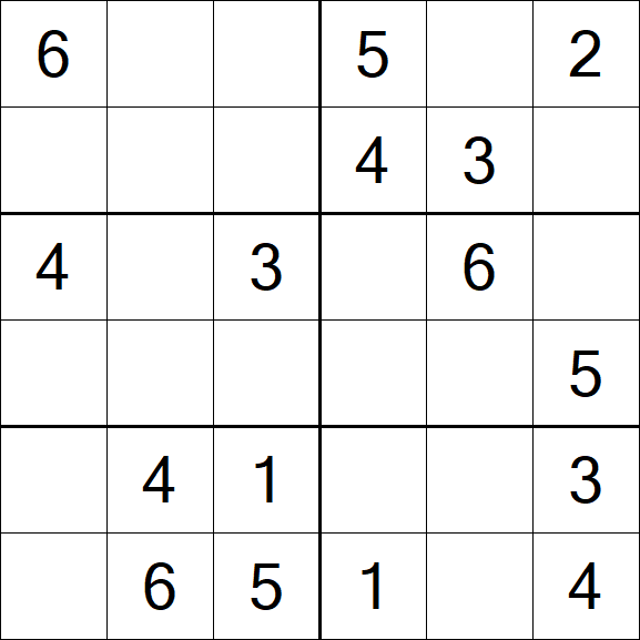 Sudoku 6x6 - Easy