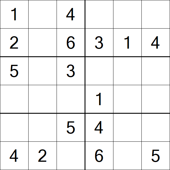 Sudoku 6x6 - Easy