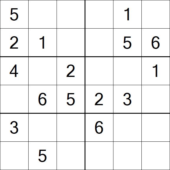 Sudoku 6x6 - Easy
