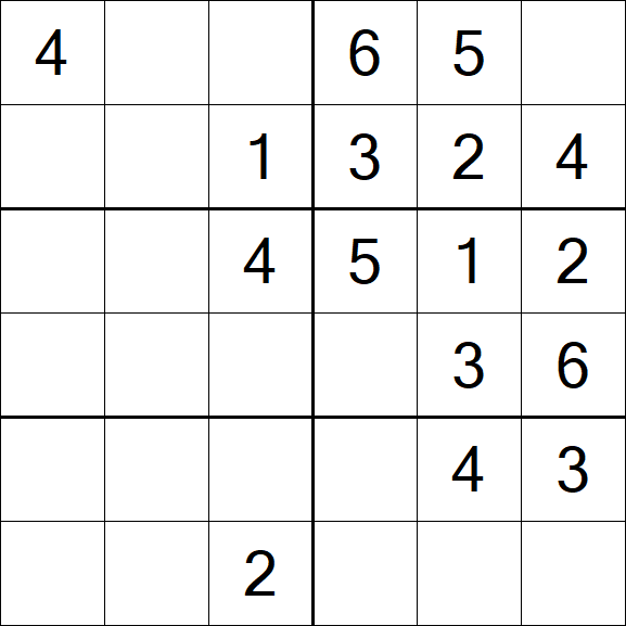 Sudoku 6x6 - Easy
