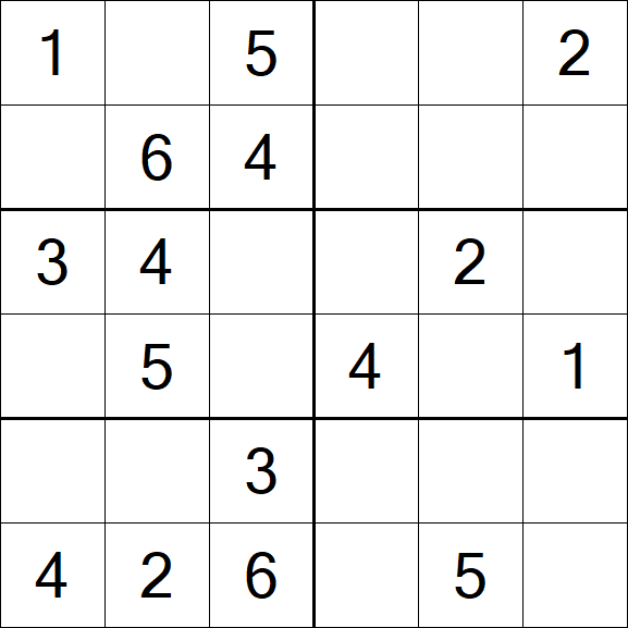 Sudoku 6x6 - Easy