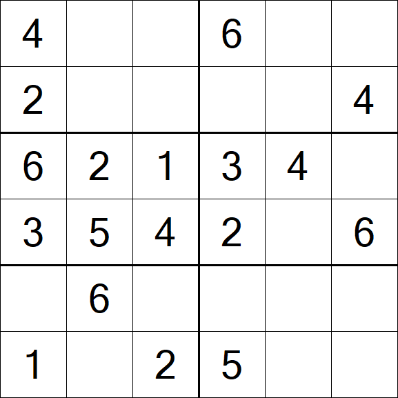 Sudoku 6x6 - Simple