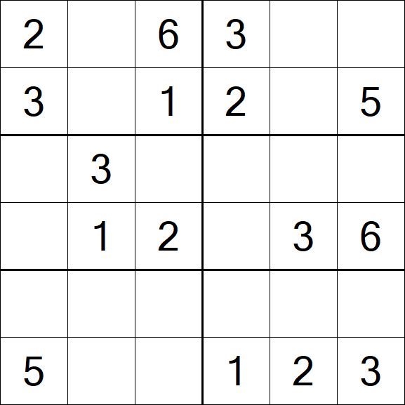 Sudoku 6x6 - Simple