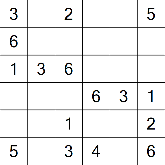Sudoku 6x6 - Simple