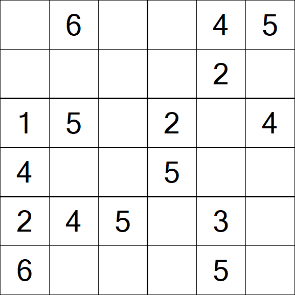 Sudoku 6x6 - Simple