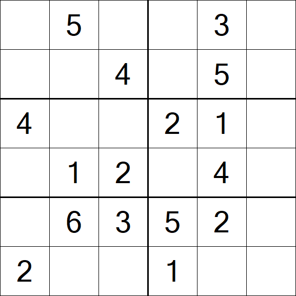 Sudoku 6x6 - Simple