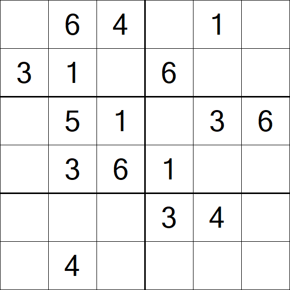 Sudoku 6x6 - Simple