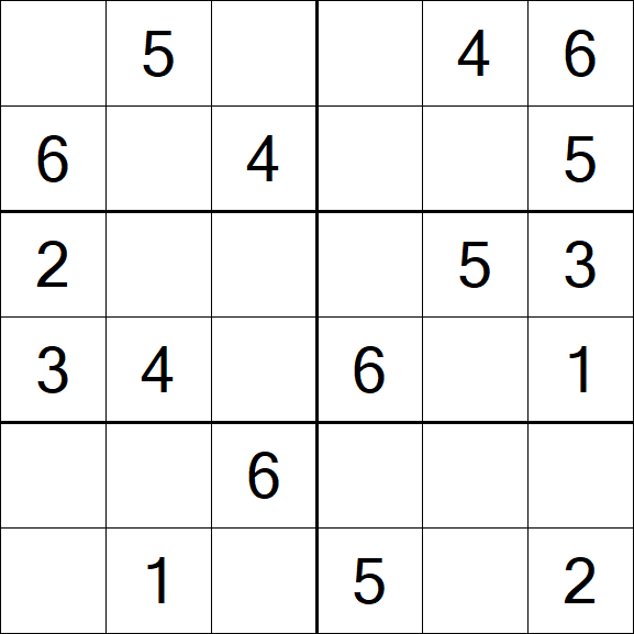 Sudoku 6x6 - Easy