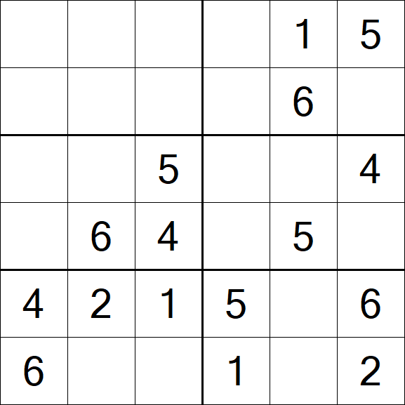Sudoku 6x6 - Easy