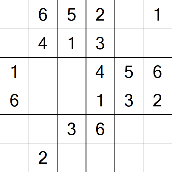 Sudoku 6x6 - Easy