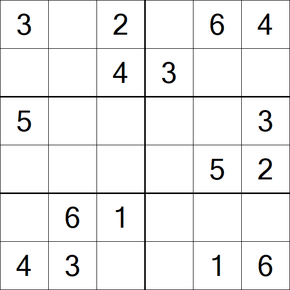 Sudoku 6x6 - Easy