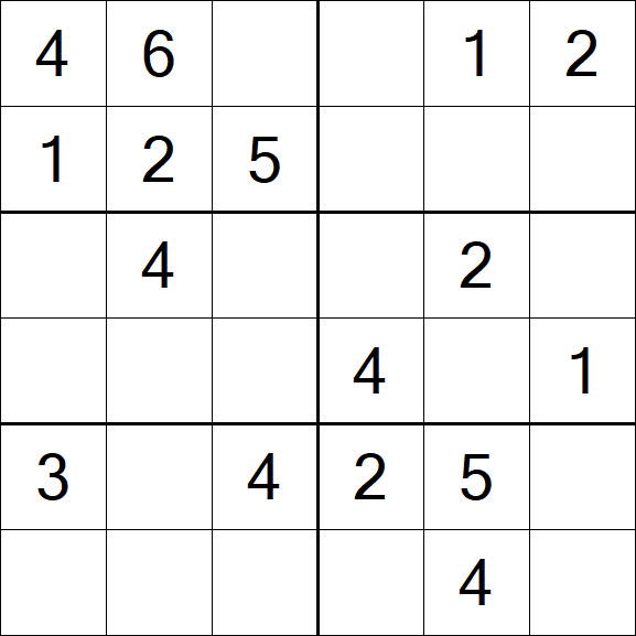 Sudoku 6x6 - Einfach