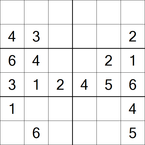 Sudoku 6x6 - Einfach