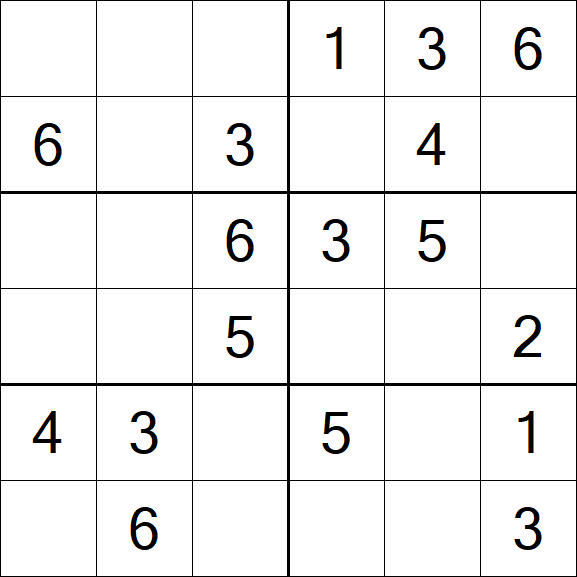 Sudoku 6x6 - Simple