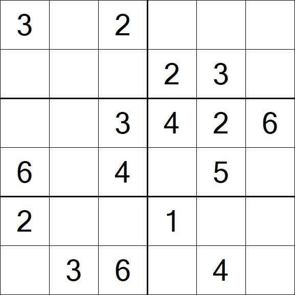 Sudoku 6x6 - Fácil