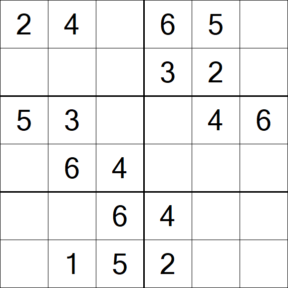 Sudoku 6x6 - Easy