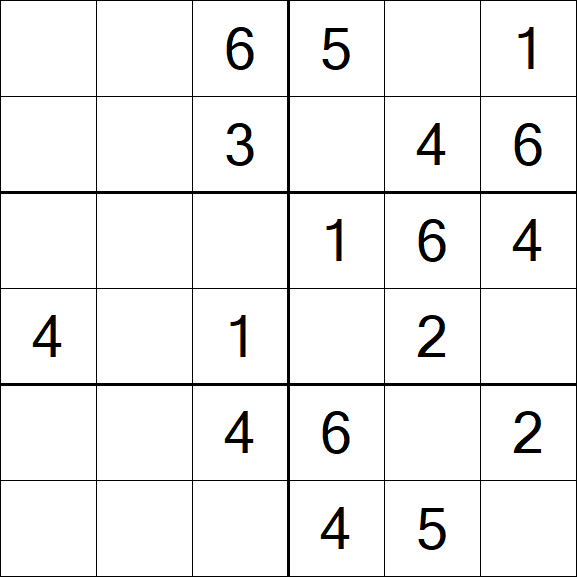 Sudoku 6x6 - Easy