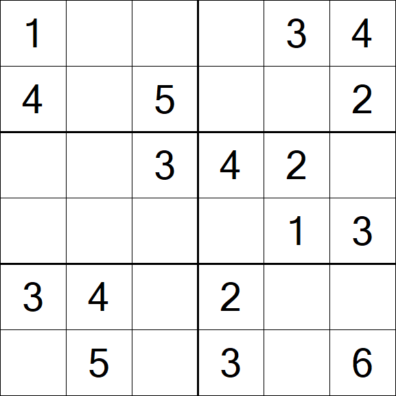 Sudoku 6x6 - Easy